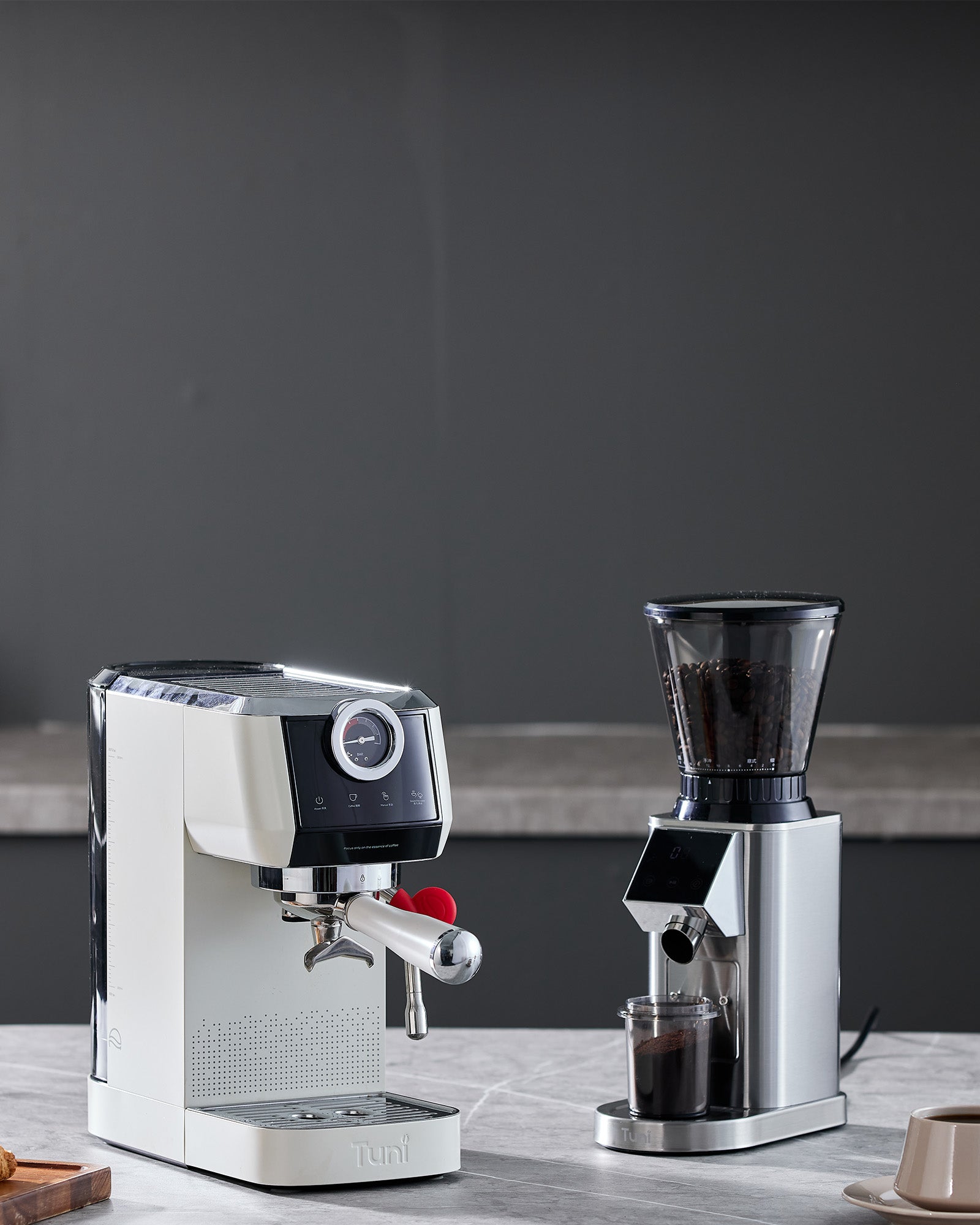 Espresso Machine with Coffee Grinder, Sliver| TUNI Combo – TuniCafe