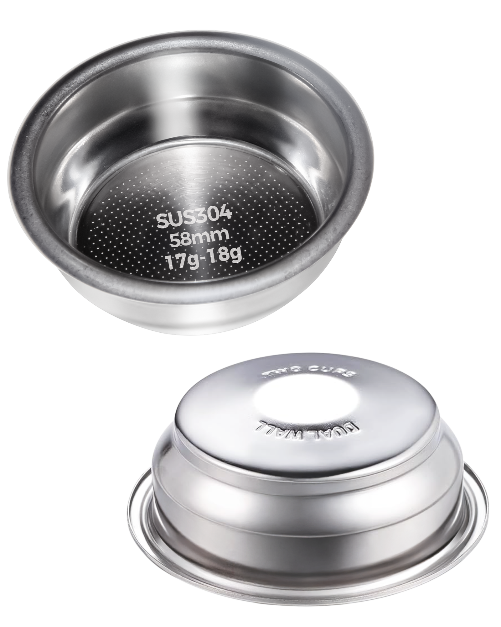 58mm Dual Wall Filter Basket, Pressurized Filter Basket Portafilter