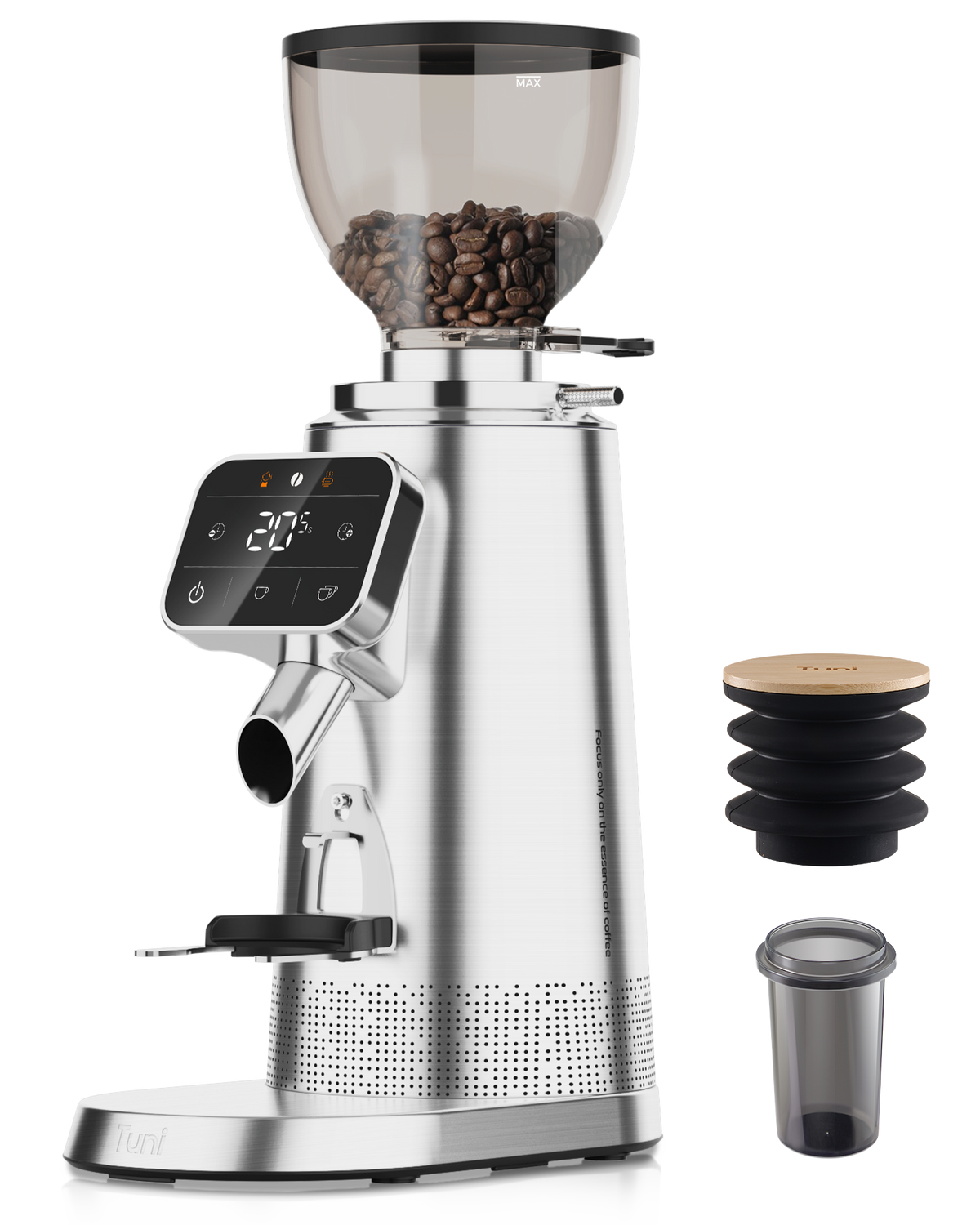 TUNI G3 64mm Flat Burr Coffee Grinder, 100 Precise Setting, Anti-Static Espresso Grinder| Ivory