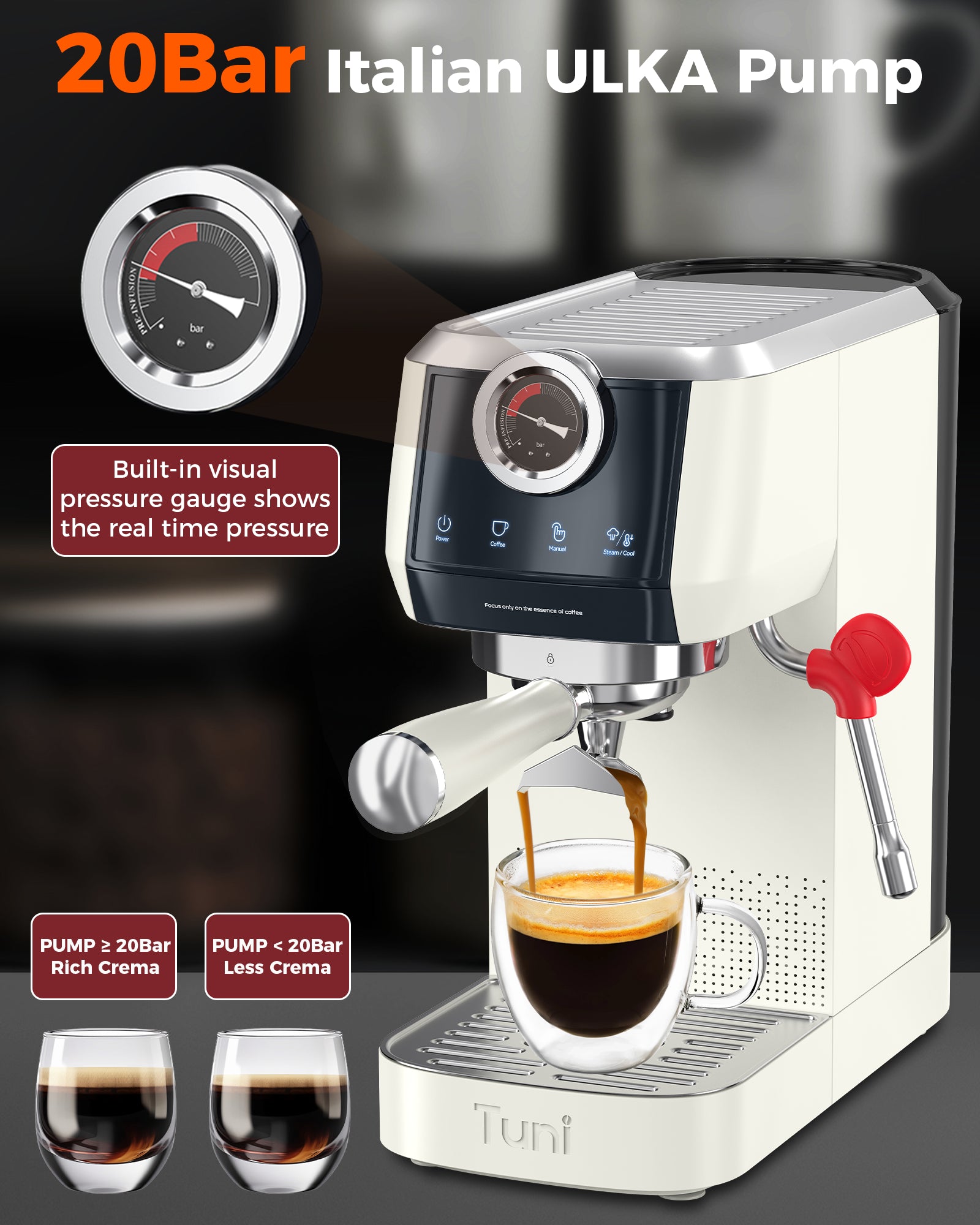 [Upagrade] E2 Espresso Machine Dual Boiler 58mm Brew Head With 20Bar Pump | Tuni