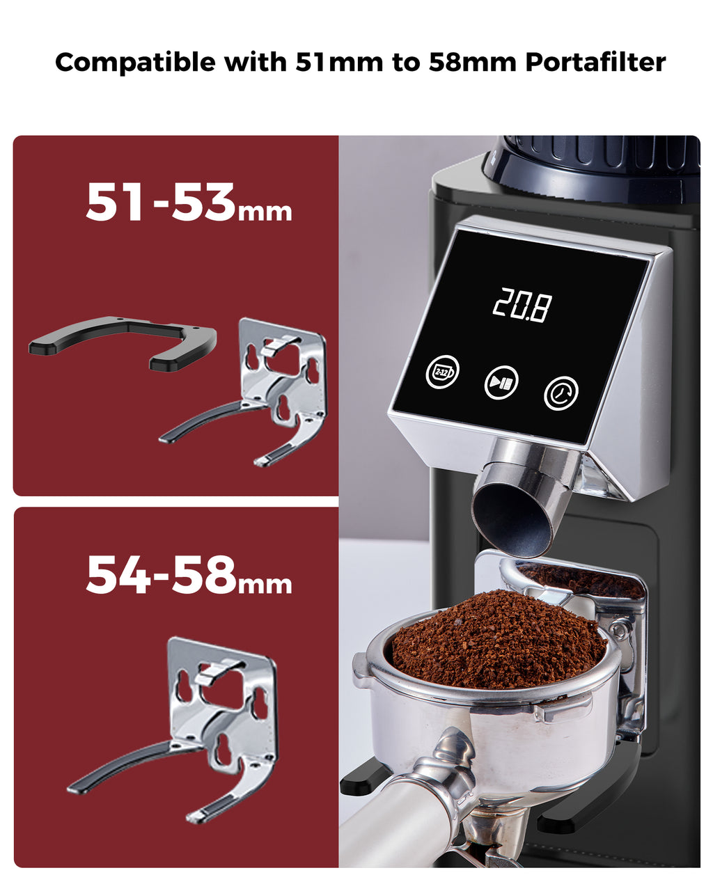 Pre Sales! 48Grinding Setting Conical Burr Espresso Grinder| TUNI Noir