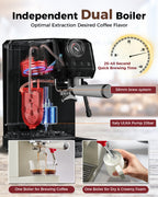 Espresso Machine with Espresso Grinder|E2+G1 Noir