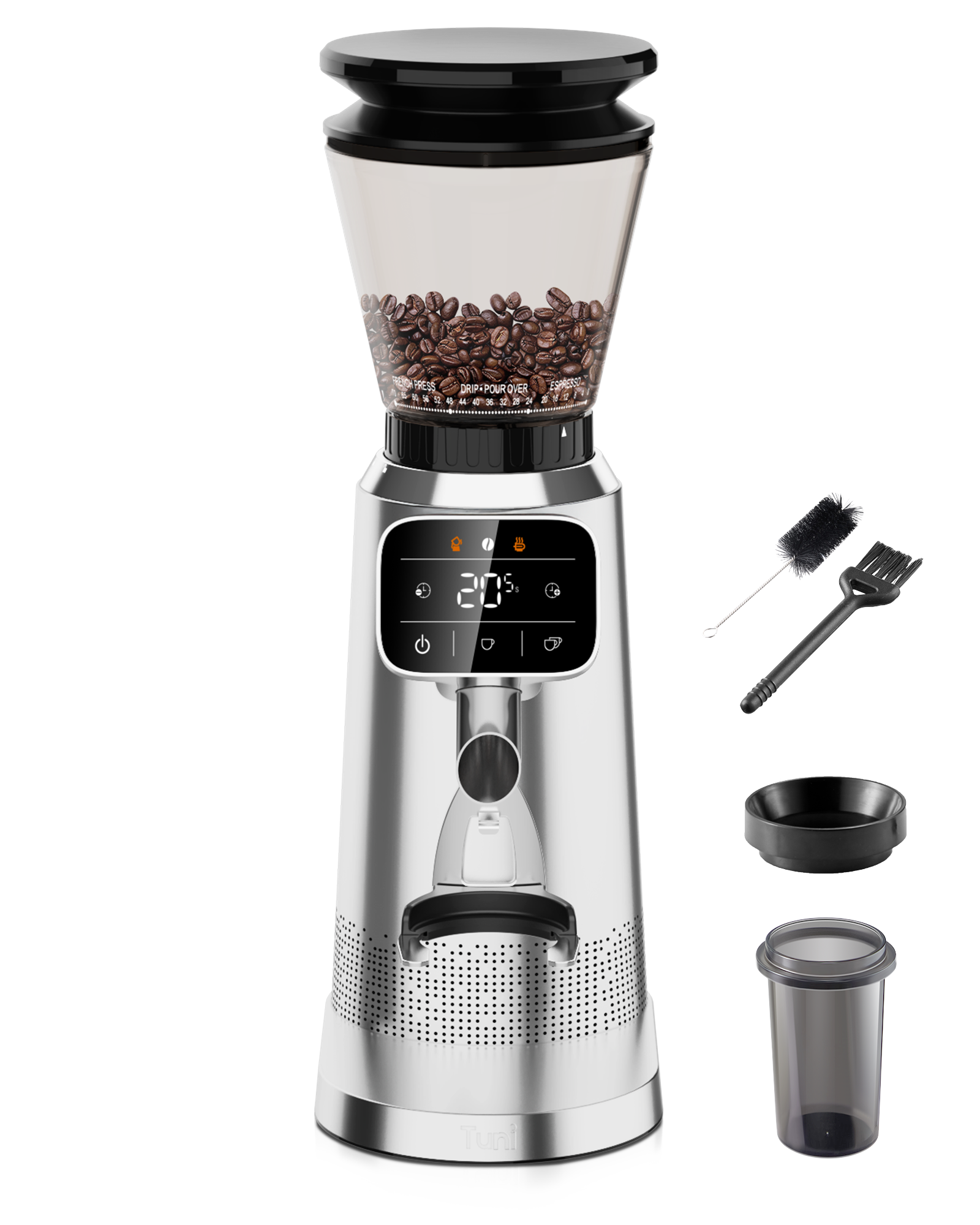 70 Grinding Setting Espresso Coffee Bean Grinder | TUNI G2 Sliver