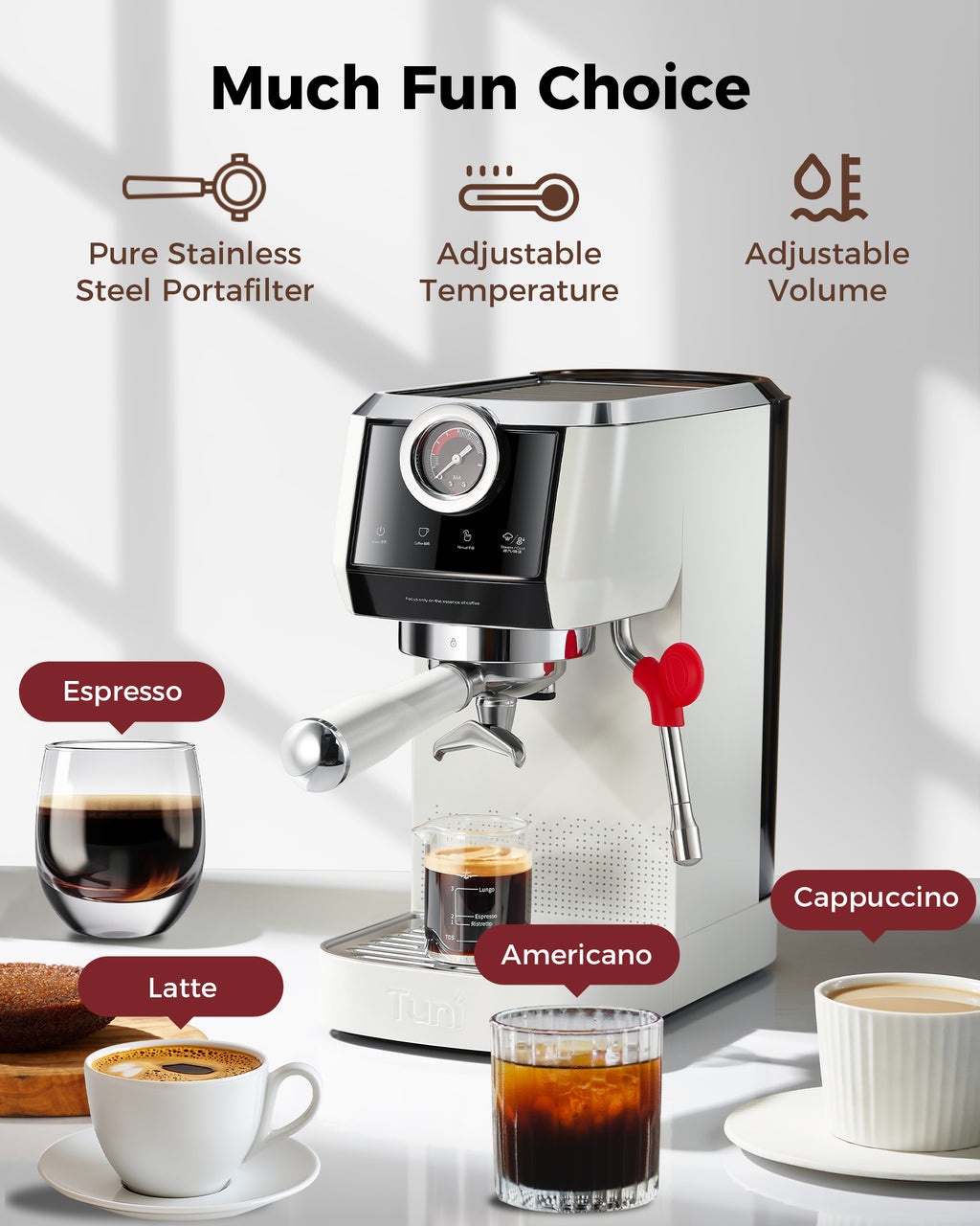 G2 Conical Burr Grinder with E2 Espresso Machine | TUNI E2+ G2 Combo