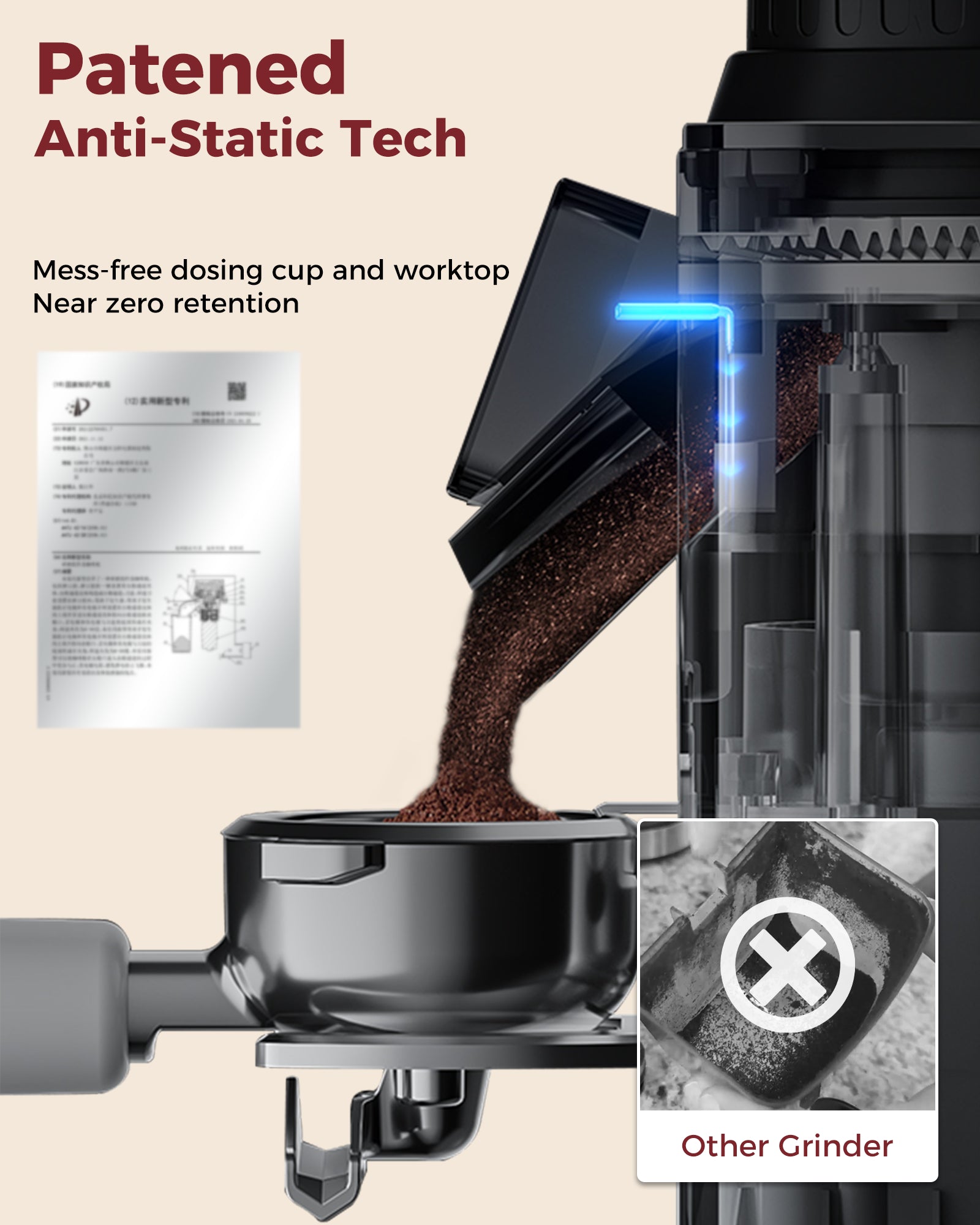 70 Grinding Setting 40mm Conical Burr Coffee Grinder | TUNI G2