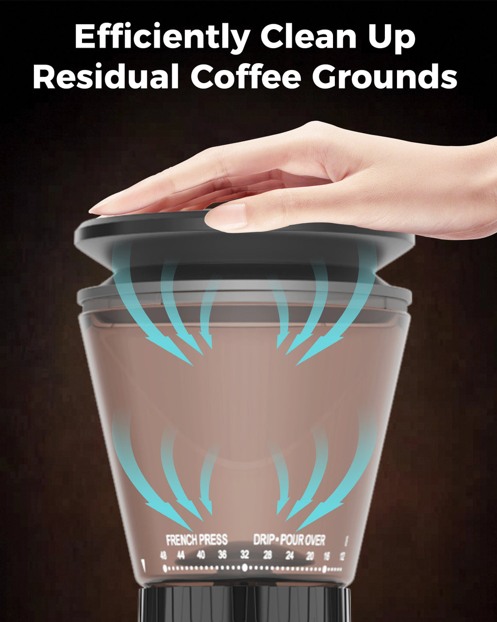 Pre Sales! 48Grinding Setting Conical Burr Espresso Grinder| TUNI Noir