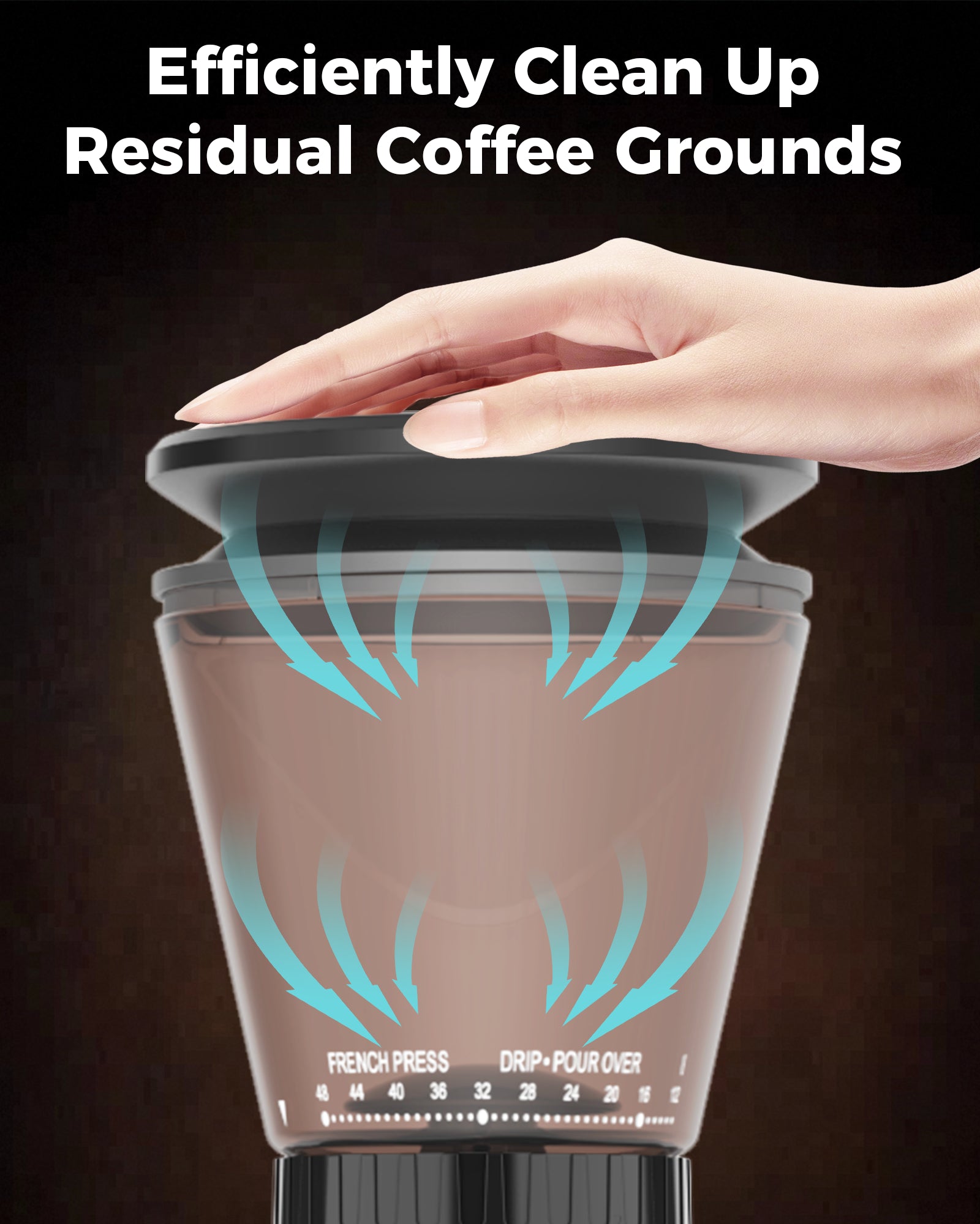 Pre Sales! 48Grinding Setting Conical Burr Espresso Grinder| TUNI Noir