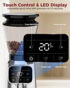 70 Grinding Setting Espresso Coffee Bean Grinder | TUNI G2 Sliver