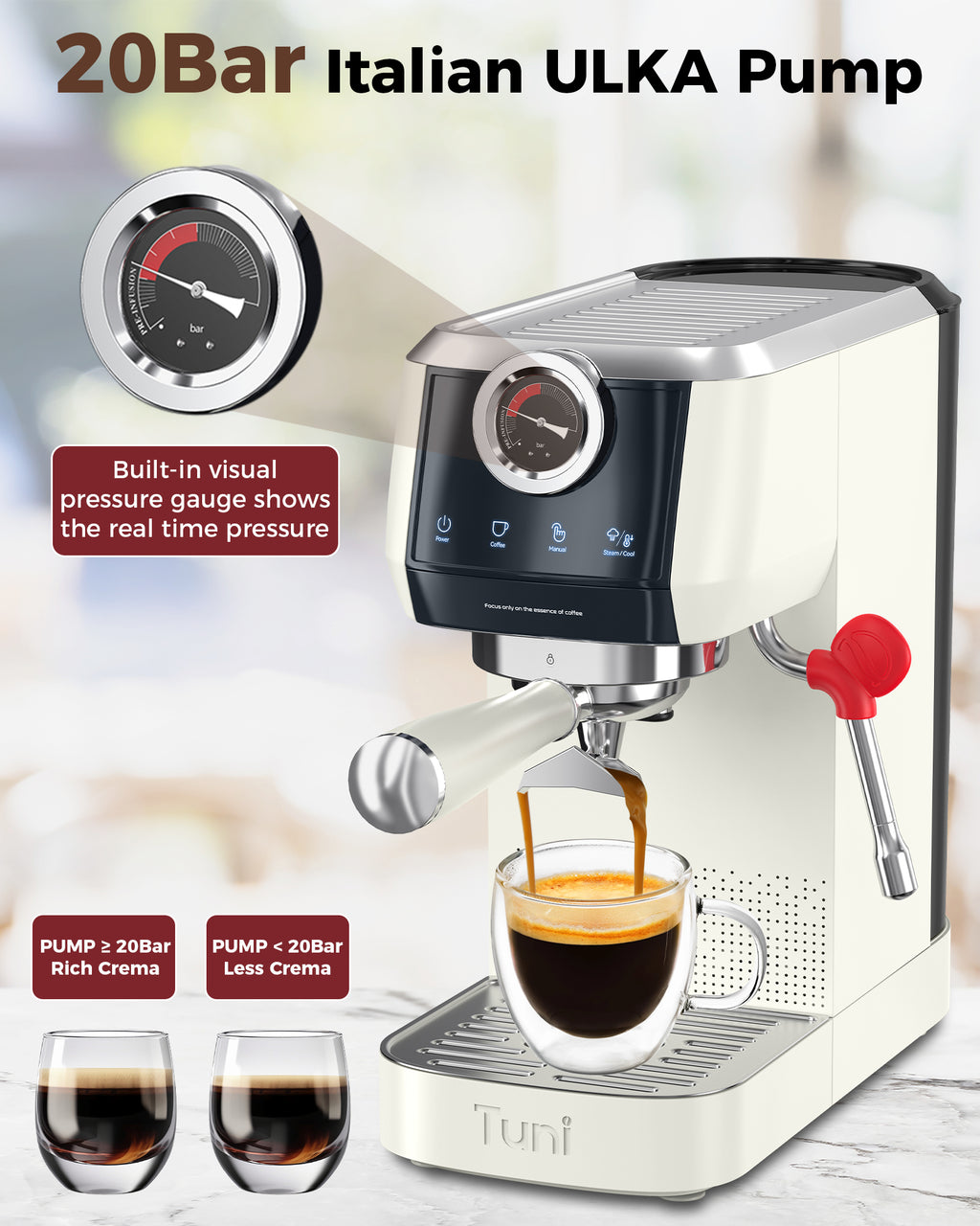 G2 Conical Burr Grinder with E2 Espresso Machine | TUNI E2+ G2 Combo