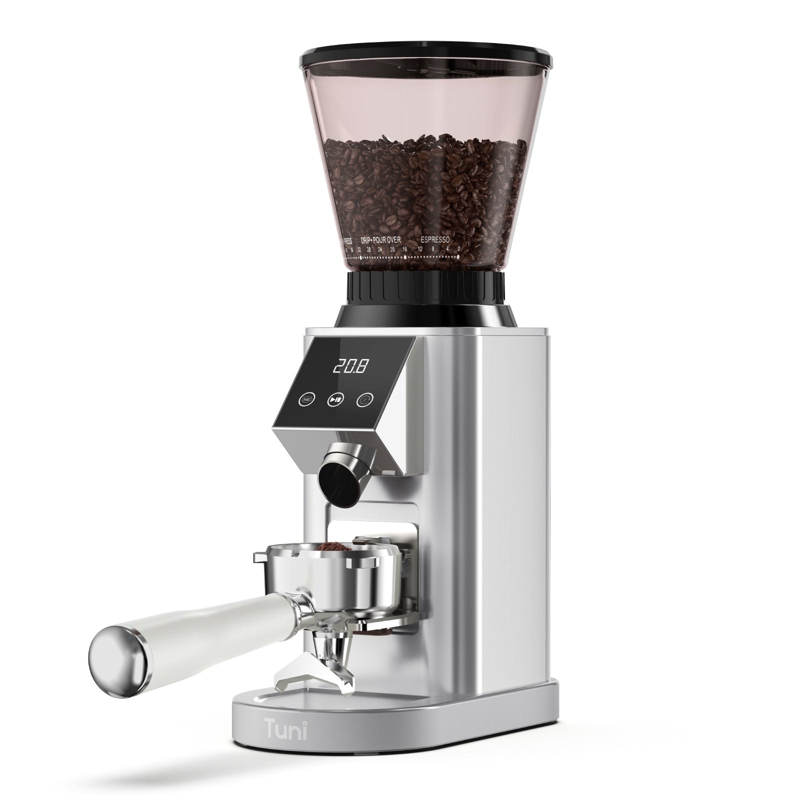 40mm Conical Burr Grinder, 48 Grinding Setting Espresso Grinder| Tuni G1 Sliver