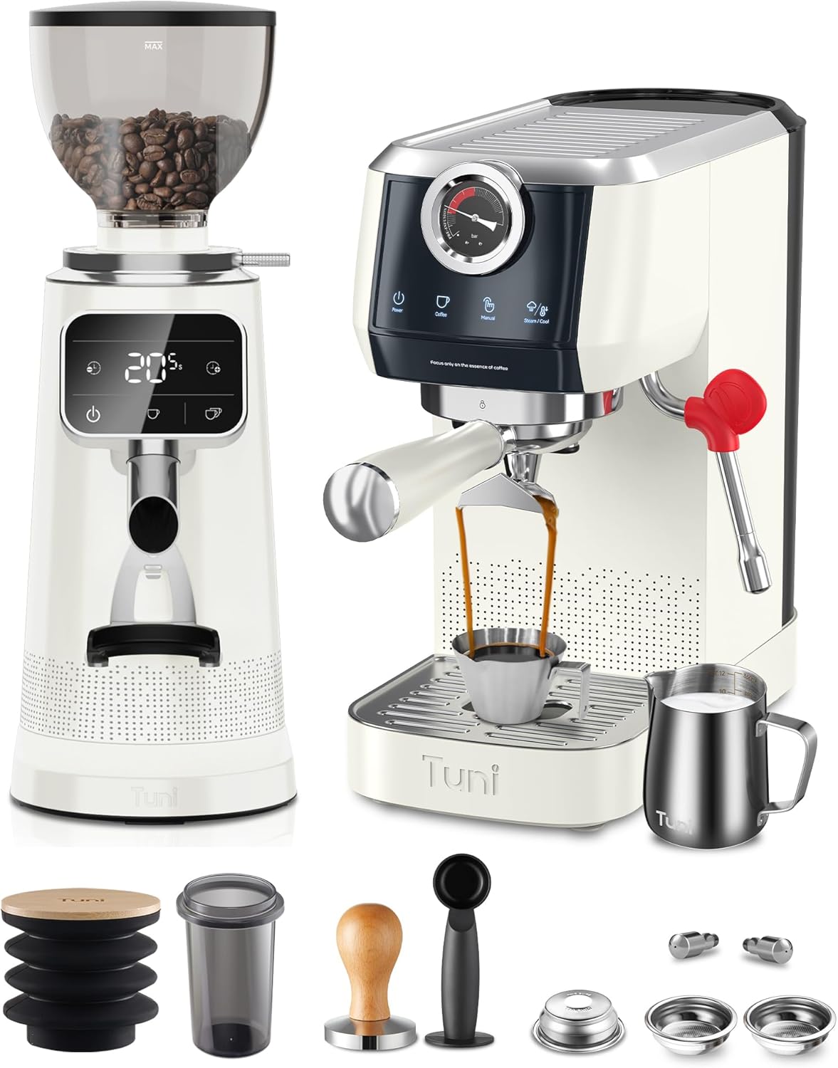 E2 Espresso Machine with G3 Flat Burr Grinder Combo