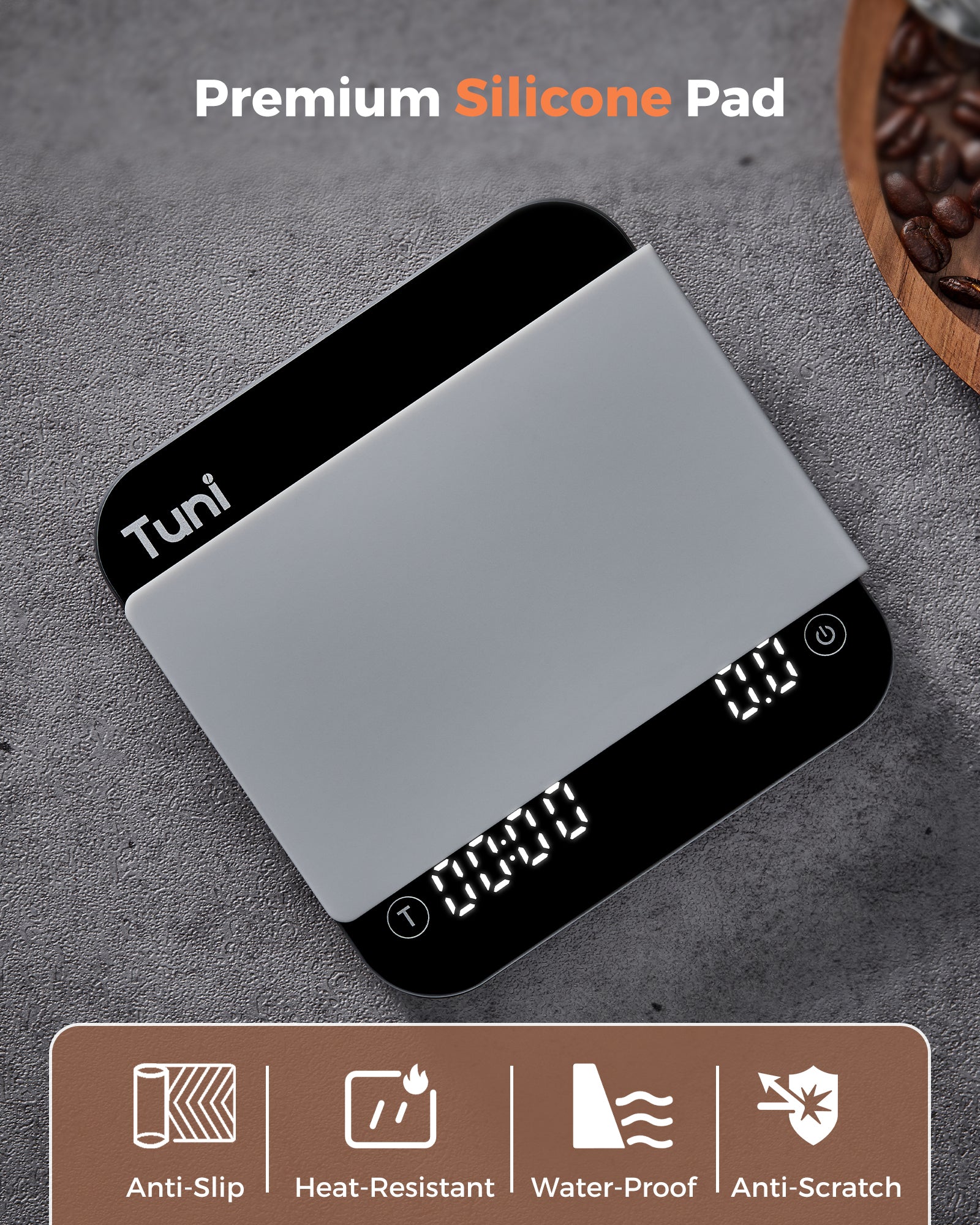 Digital Espresso Coffee Scale with Timer, Rechargeable | Tuni