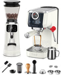 E2 Espresso Machine with G2 40mm Conical Burr Grinder | TUNI E2+G2 Ivory