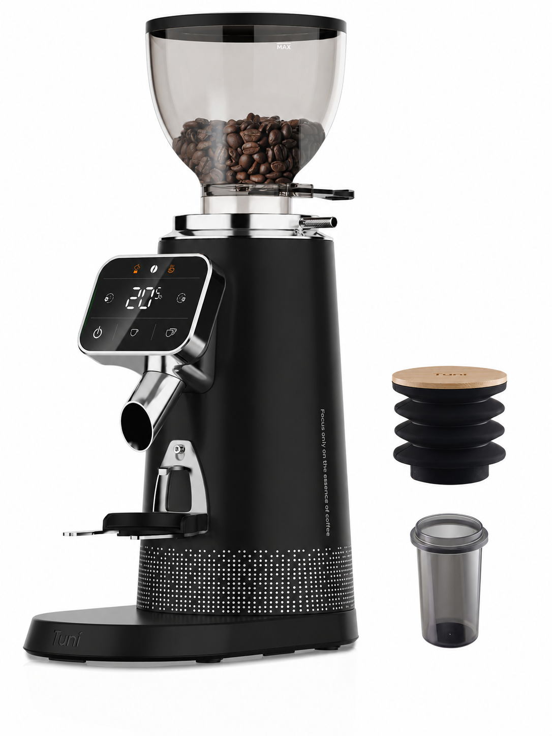 TUNI G3 64mm Flat Burr Coffee Grinder, 100 Precise Setting, Anti-Static Espresso Grinder| Ivory