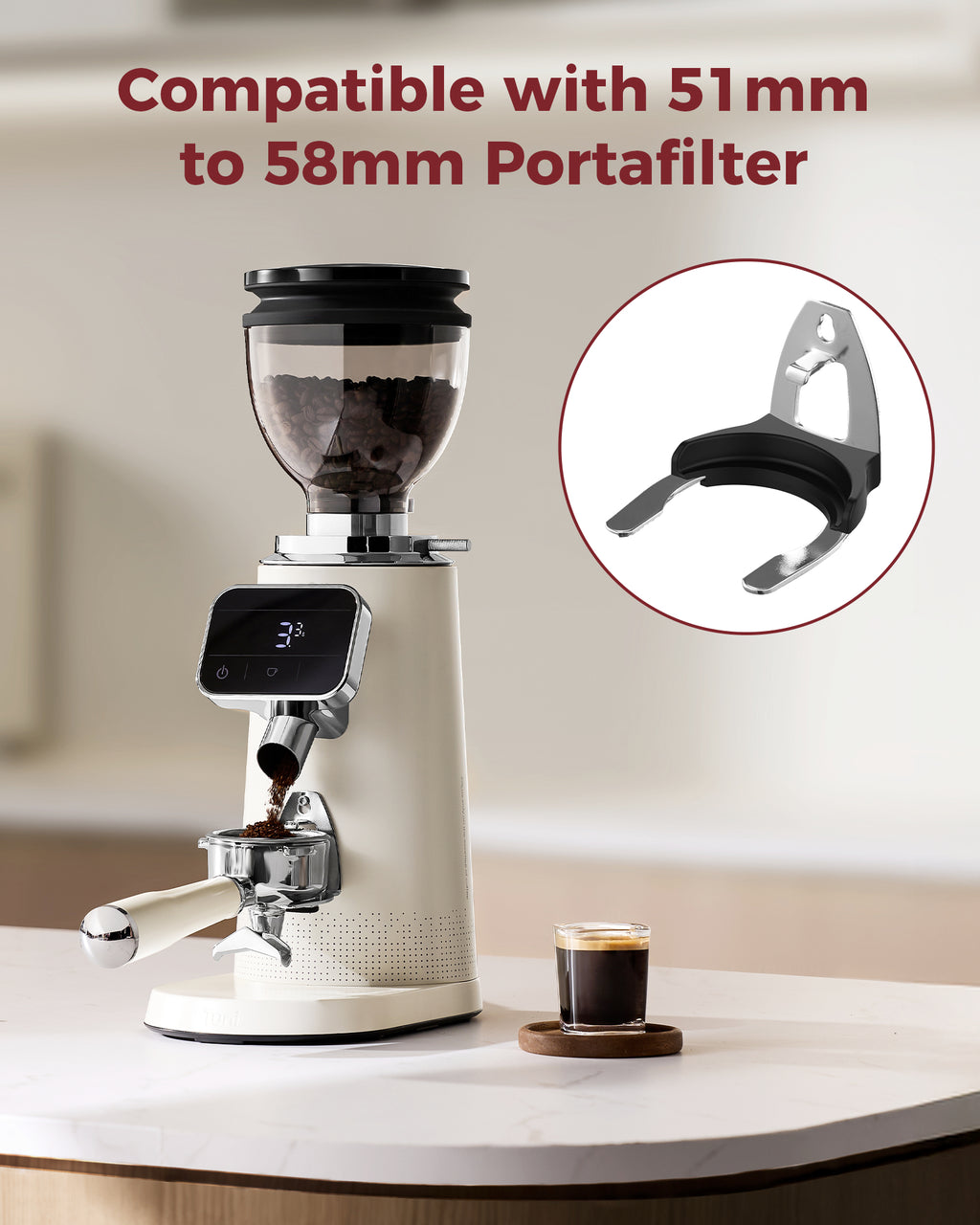 TUNI G3 64mm flat burr grinder 100 grinding espresso beans coffee bean compatible with 51mm- 58mm portafilter