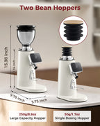 TUNI G3 64mm flat burr grinder 100 grinding espresso beans coffee bean touch control comes with two bean hoppers