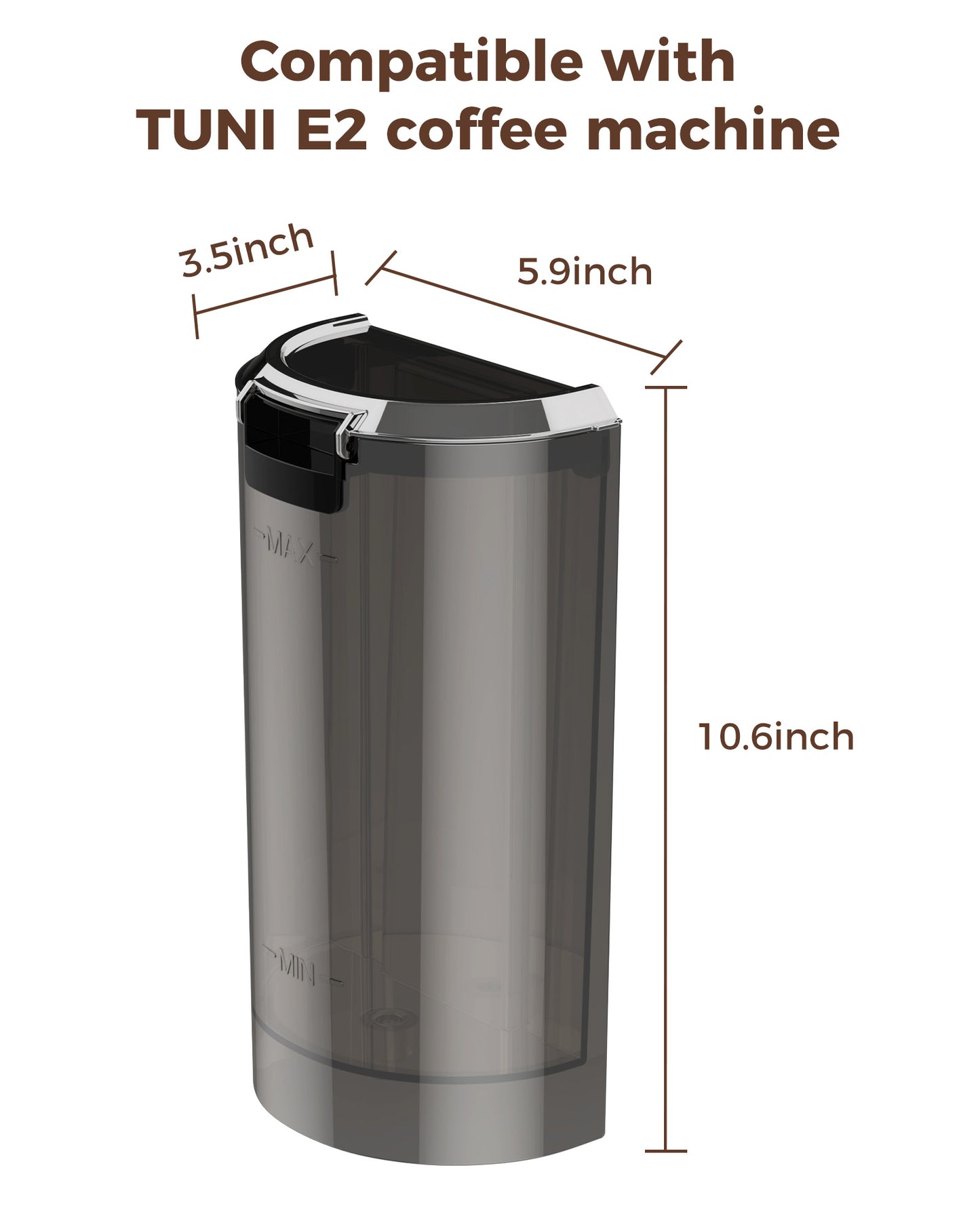 44oz Water Tank Replacement for E2 Espresso Machine| TUNI