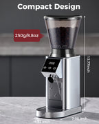 40mm Conical Burr Grinder, 48 Grinding Setting Espresso Grinder| Tuni G1 Sliver