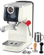 20Bar Espresso Machine with 48 Grinding Burr Grinder, Ivory| TUNI Combo